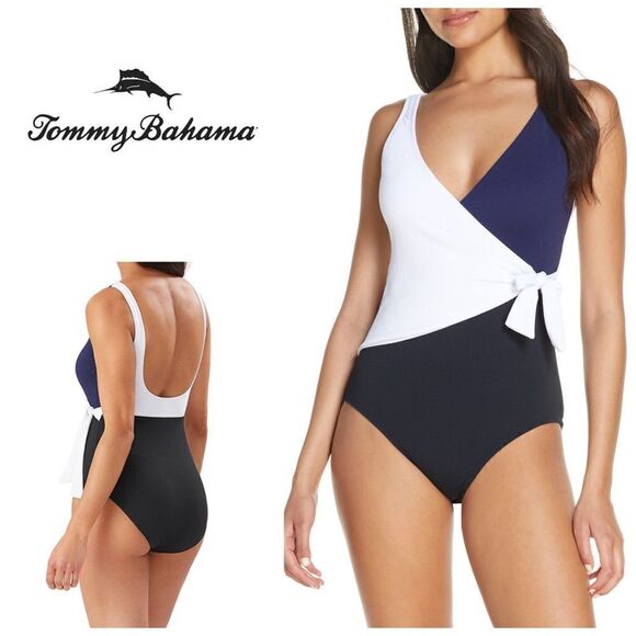 New. Tommy Bahama wrap tummy control swimsuit. Normally $165 - Picture 1 of 8